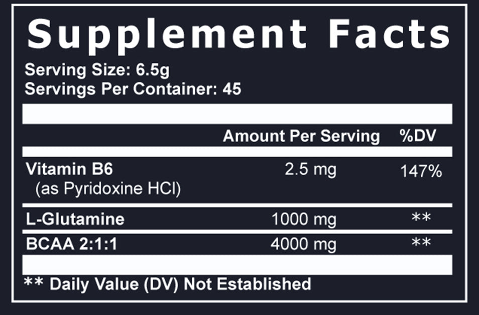 BCAA Powder Supplement Facts