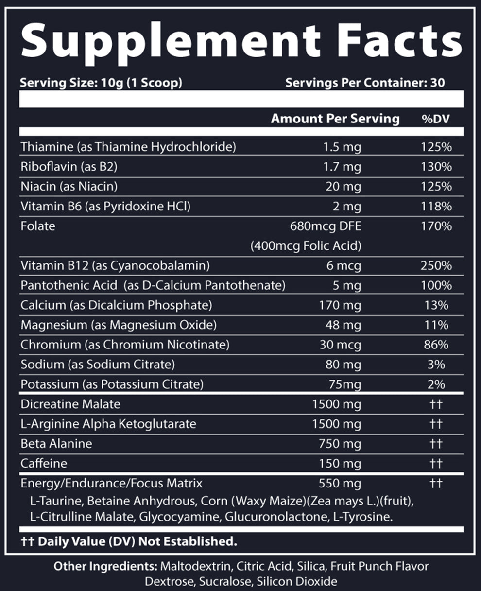 Pre-Workout Supplement Facts