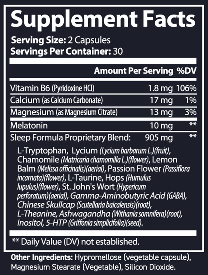 RESET+ Supplement Facts